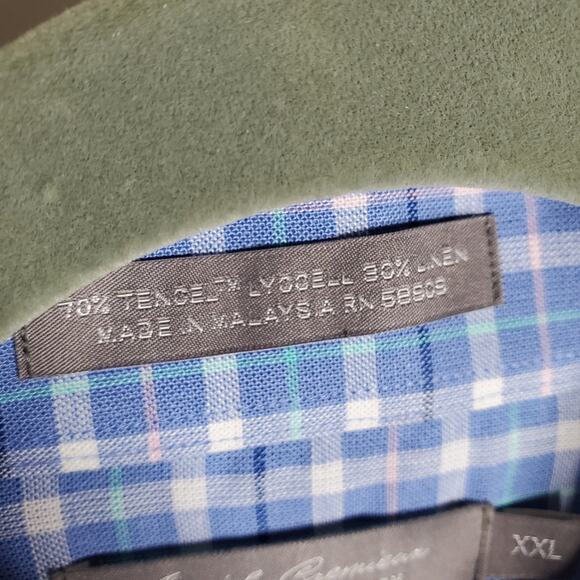 Daniel Cremieux Signature Collection Blue plaid shirt Size XXL NWT - Picture 4 of 9